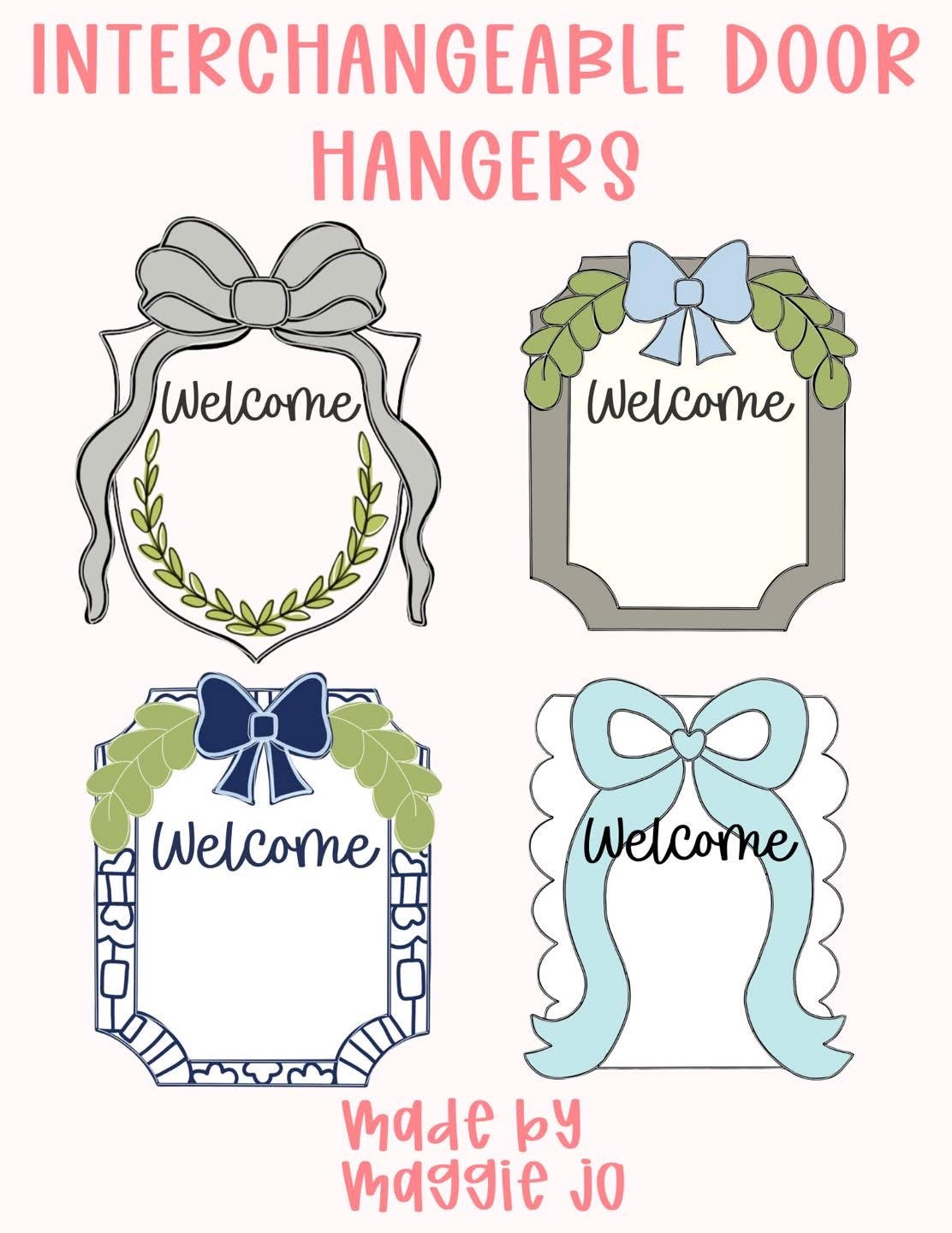 Interchangeable Welcome Door Hanger with Attachments 
