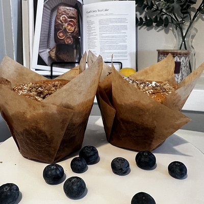 Jumbo Baked Blueberry Crumb Muffin