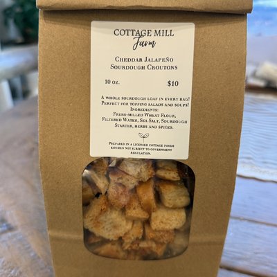 Bacon, Cheddar & Poblano Sourdough Croutons