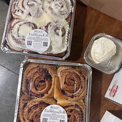 Rolls, Cinnamon, Huckleberry, Raspberry White Chocolate, Blueberry, Apple, Cherry