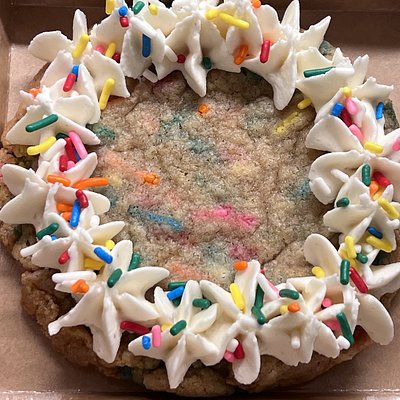 Giant Confetti Cake Sourdough Cookie