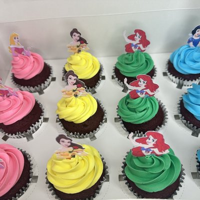 12 Custom Cupcakes With Custom Toppers
