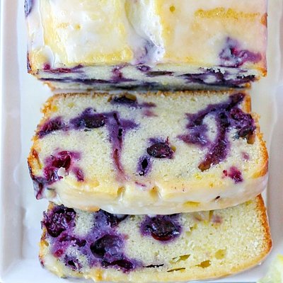 Glazed Lemon Blueberry Bread