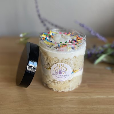 Confetti Vanilla Cake Jars