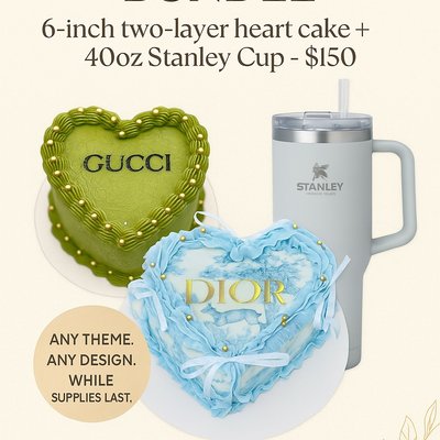 6” Heart Cake Bundle – Two Layer