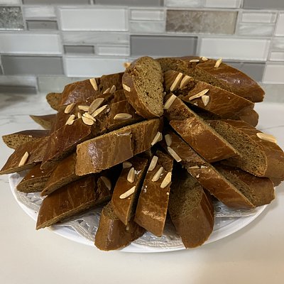 Stomatico (burnt sugar biscotti) 4lb Tray