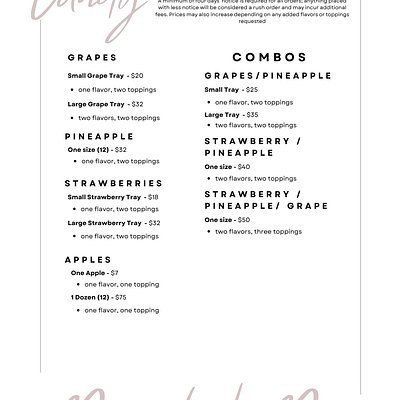 Menu / Additional Information 