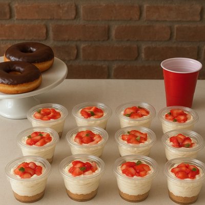 No-bake Strawberry Cheesecake Mini Cups