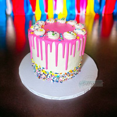 6” Round- 3 Layer- Simple Buttercream Design