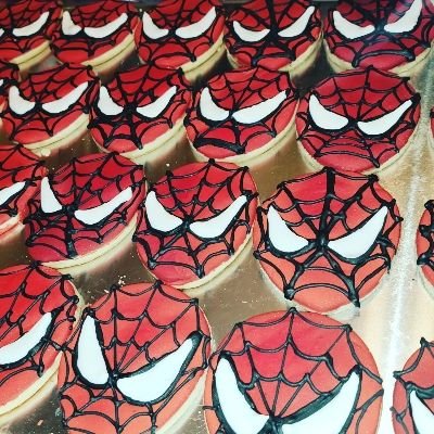 Spiderman Theme Sugar Cookies With Royal Icing 