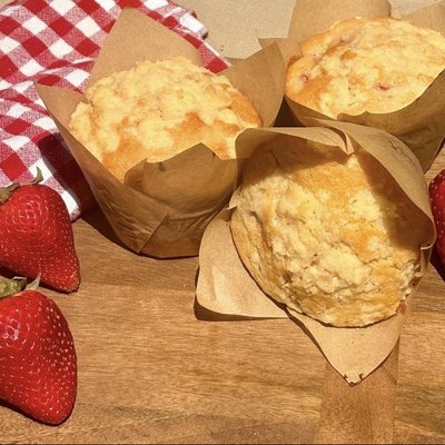 Strawberry White Chocolate Muffins - Box Of 6