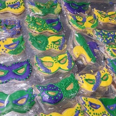 Mardi Gras Theme Cookies 