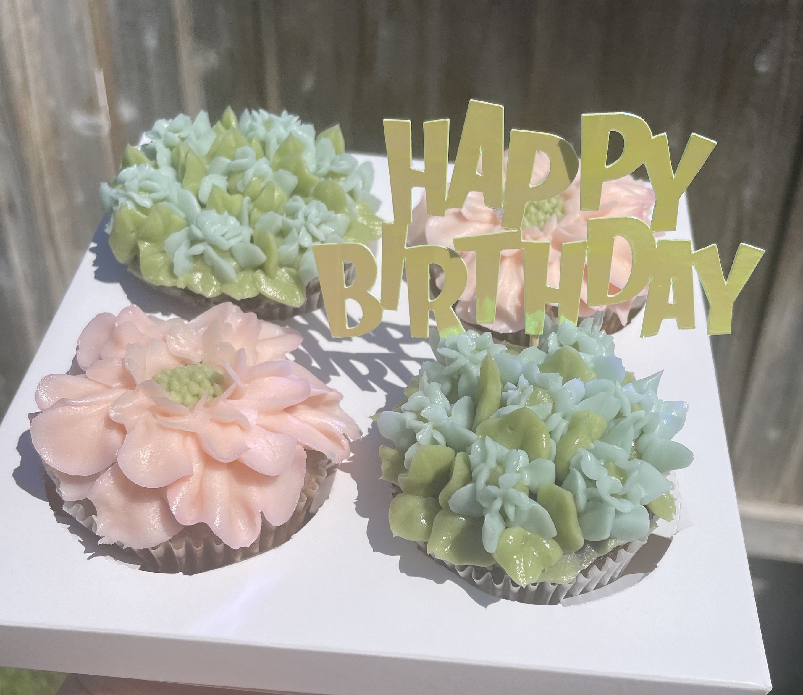 Floral Cupcakes - Box Of 4