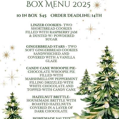 Christmas Cookie Box Menu 
