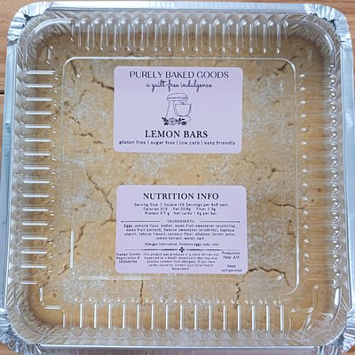 Lemon Bars (8x8 Pan / 16 Servings) - Can Be Made Dairy Free Upon Request!