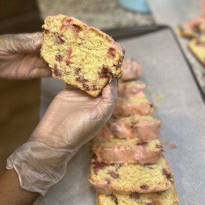 Strawberry Poundcake Slice