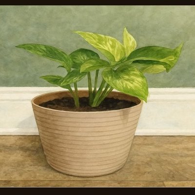 Framed Fern Plant Watercolor 2x3
