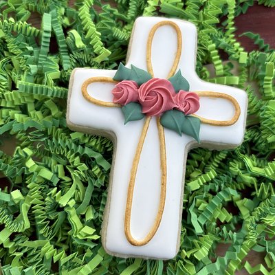Royal Icing Cross Cookie