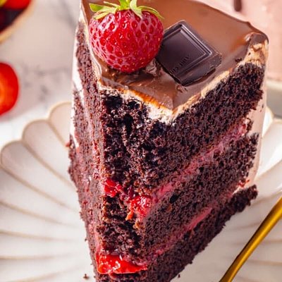 Plant Based Chocolate Strawberry Cake 12 Servings