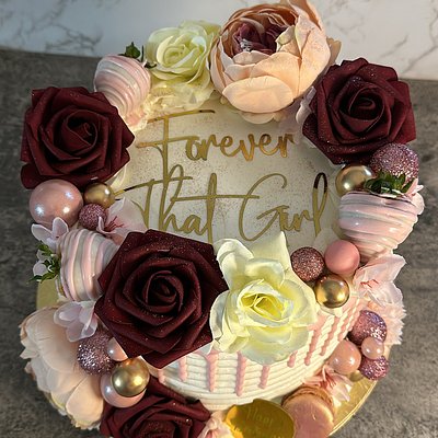 Drip Cake With Flowers