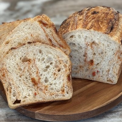 Loaf Tomato And Garlic Artisan Sourdough Bread