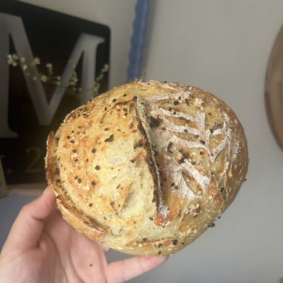 Mini Everything But The Bagel Sourdough Loaf