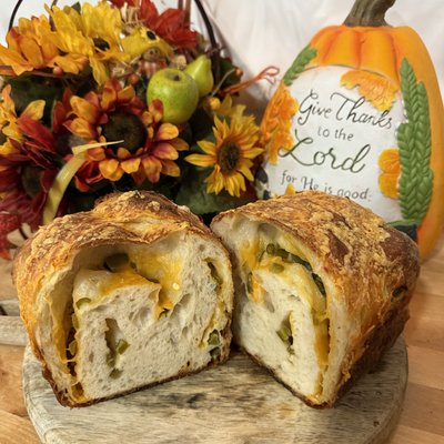 Jalapeno Cheddar Sourdough Loaf