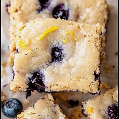 Blueberry Lemon Blondie Brownies (Full Batch 9 Large Cuts)