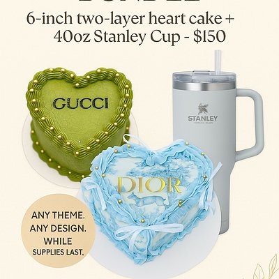 6” Heart Cake Bundle – Two Layer