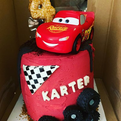 Cake - Lightning McQueen Cake - 6 Inch 3 Layers