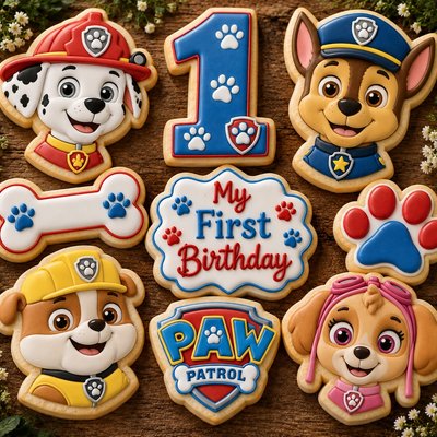 First Birthday Paw Patrol  Cookie