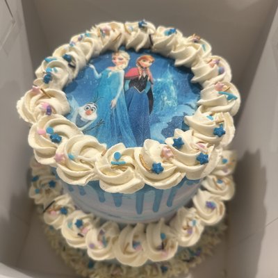 Two Tier Frozen Themed Cake
