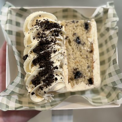 Slice Of Cookies & Cream Cake With Vanilla Bean Buttercream