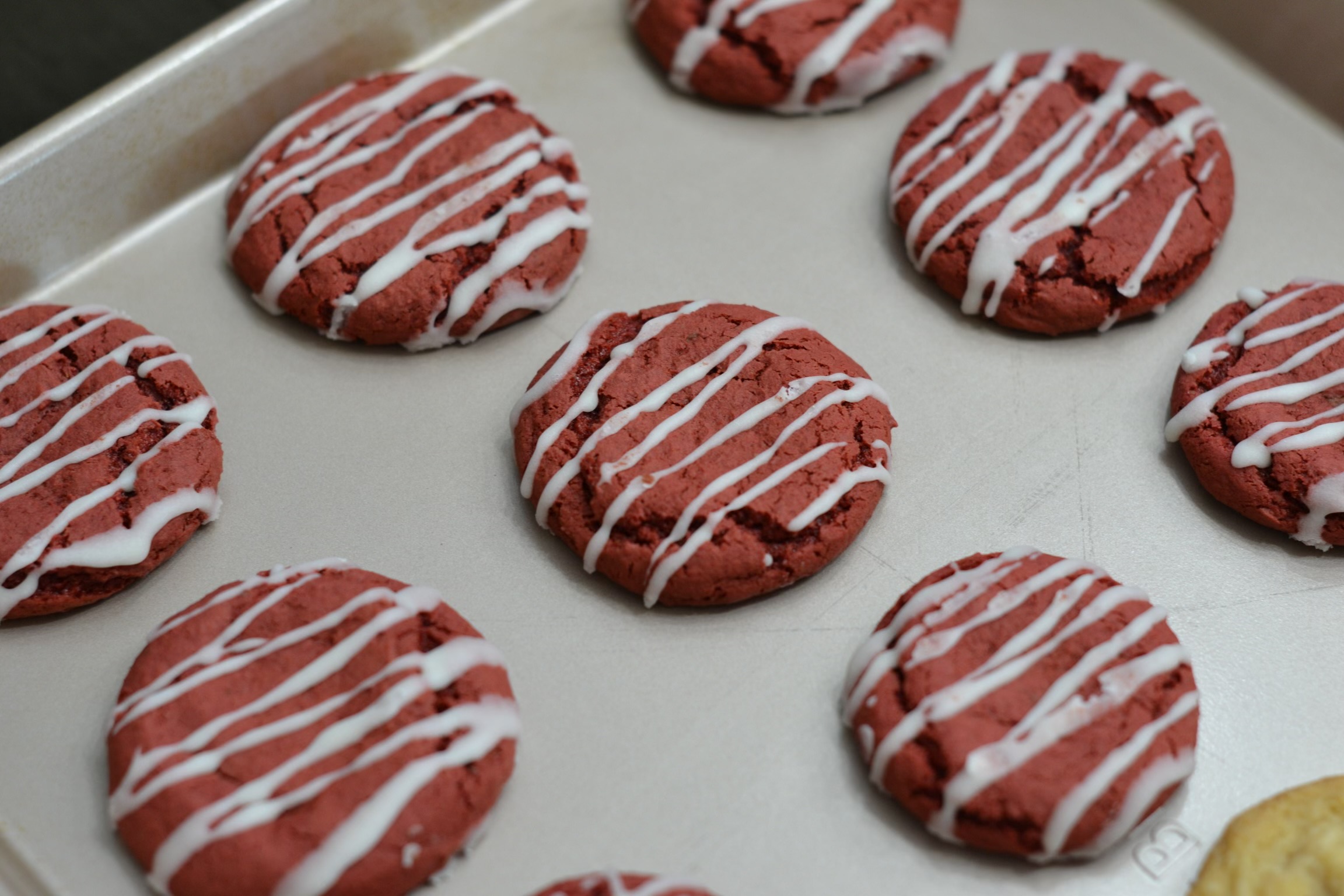 Red Velvet With Cream Cheese Drizzle Cookie
