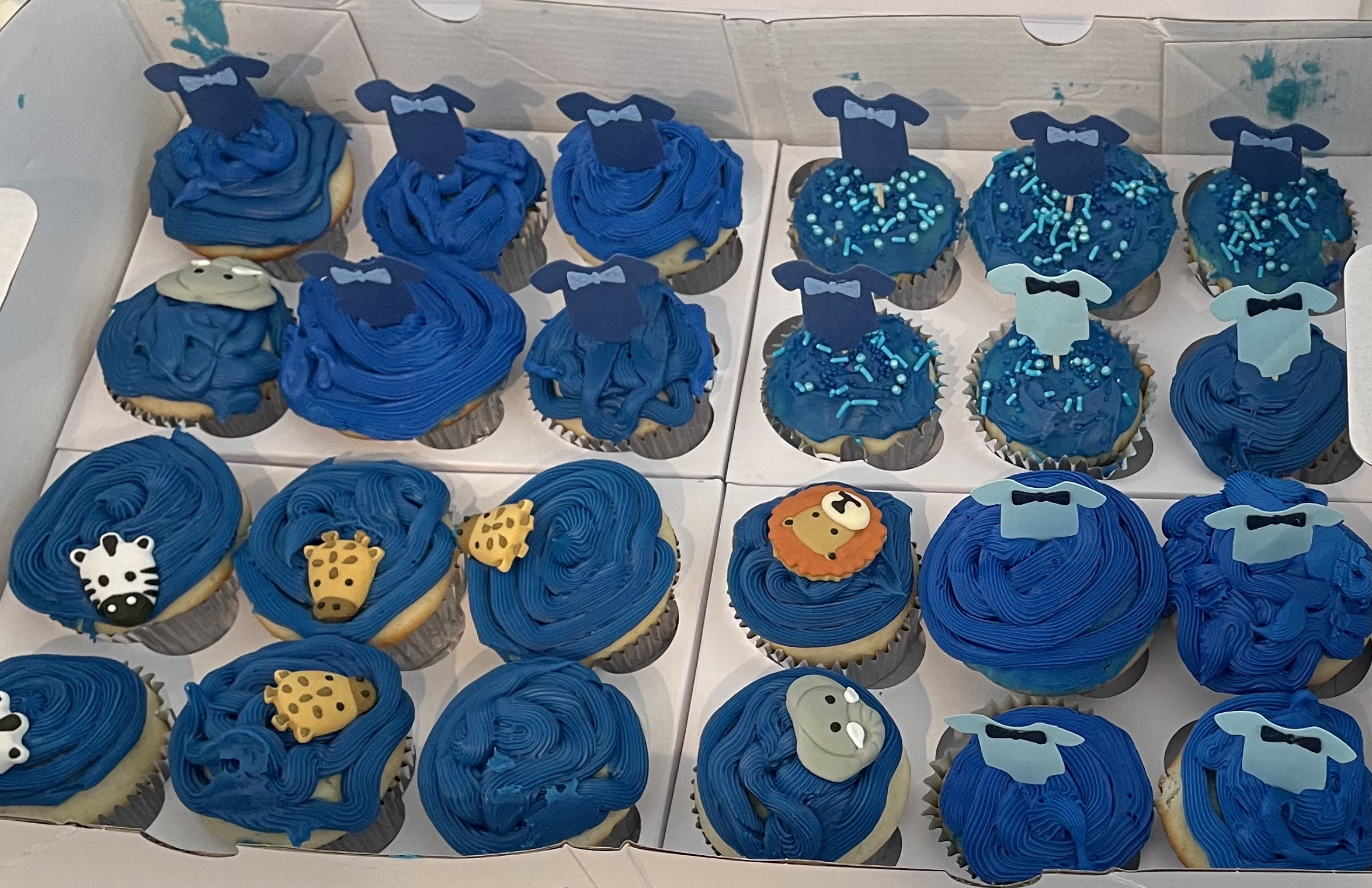 Boy Themed White Cupcakes 