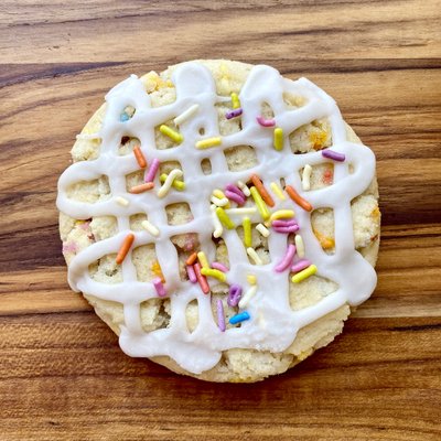 Iced Sprinkle Sugar Cookie