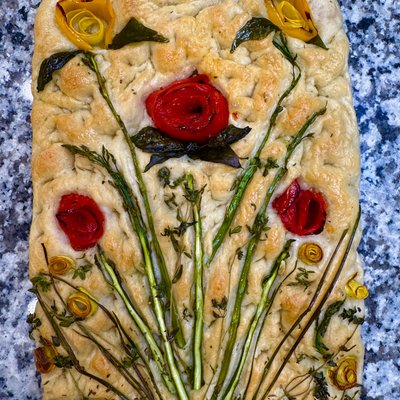 Organic Rose Bouquet Focaccia  