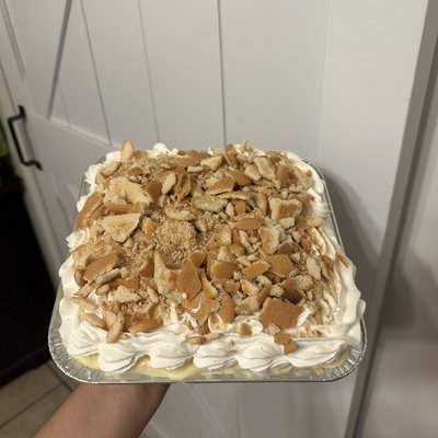 8x8 Size Banana Pudding Tres Leches Serves 6-9 