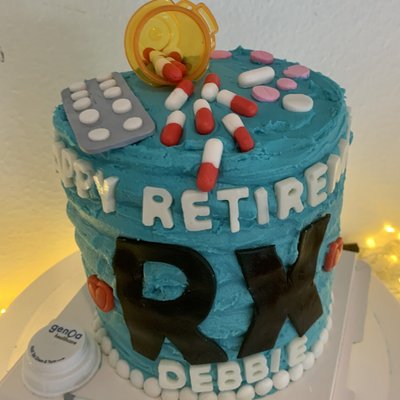 Cake - 6 Layer - 4 1/2 Inch - White Velvet Cake - Buttercream Icing - Fondant & White Chocolate Decor 
