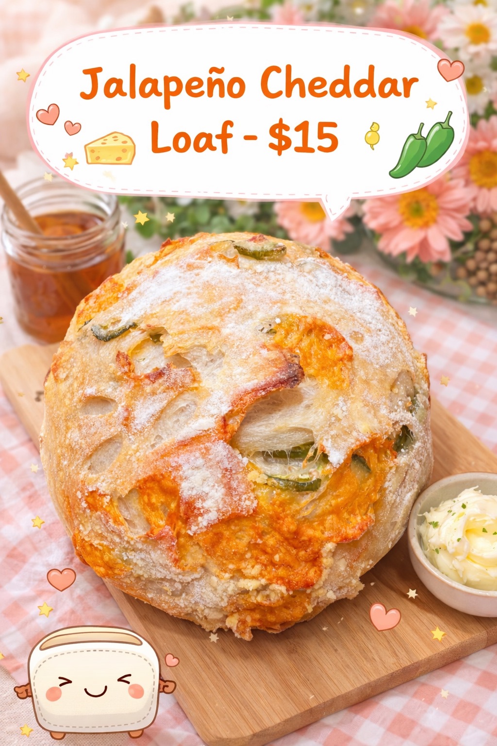 Jalapeño Cheddar Sourdough Loaf