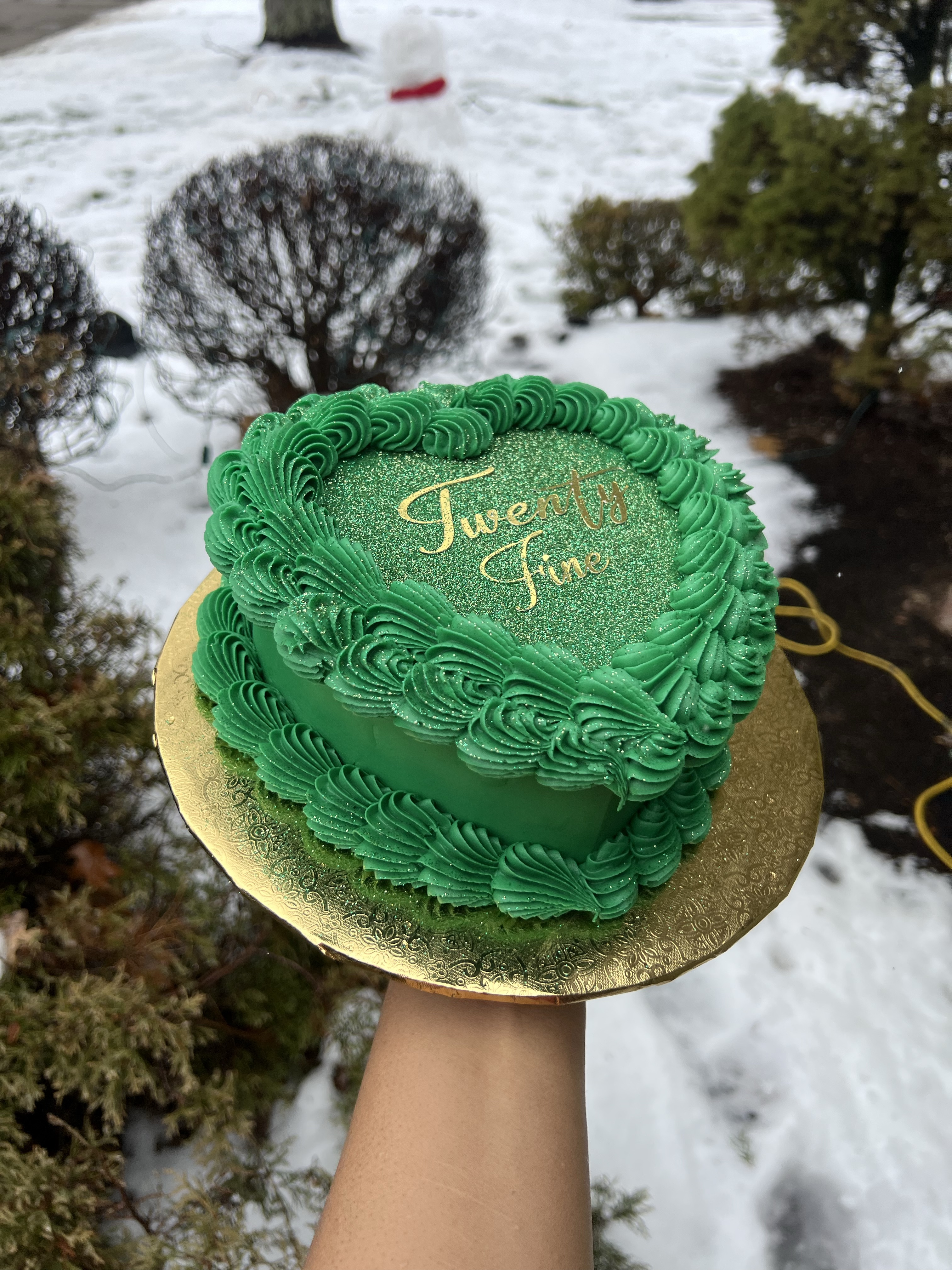 Single Layer Basic Heart Cake 