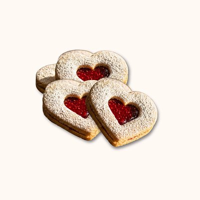 Raspberry Linzer Cookies - Pkg of 6