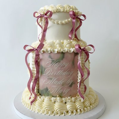 2 Tier Round or Heart Cake 