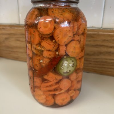 Spicy Pickled Carrot Chips