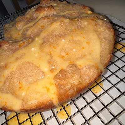 Orange Sweet Cream Sourdough Focaccia