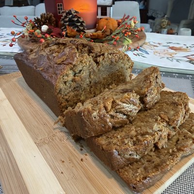 9x5 Brown Butter Sourdough Biscoff Banana Bread