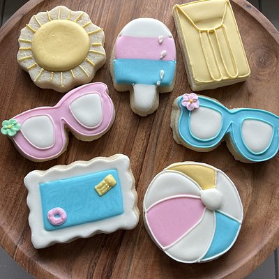 Custom Decorated Sugar Cookies “Pool Party” 6+ Designs