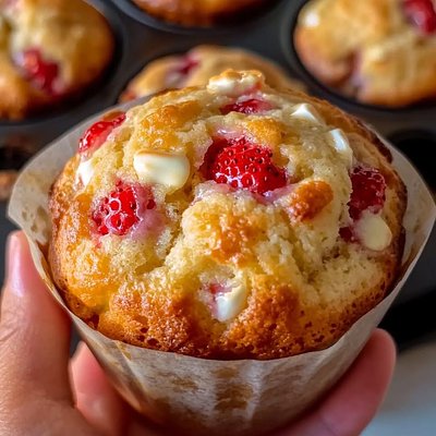 Sourdough Strawberry & White Chocolate Chip Muffins-1/2 Dozen