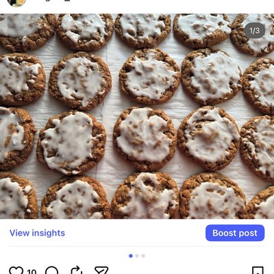 Frosted Gingerbread Oatmeal Cookies