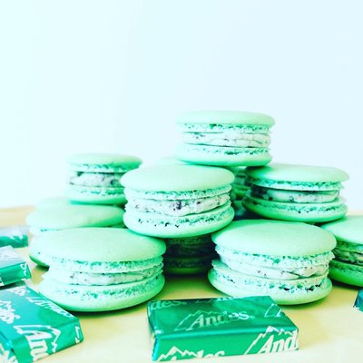 Andes Mint Chocolate Macarons ( 30 pcs. )